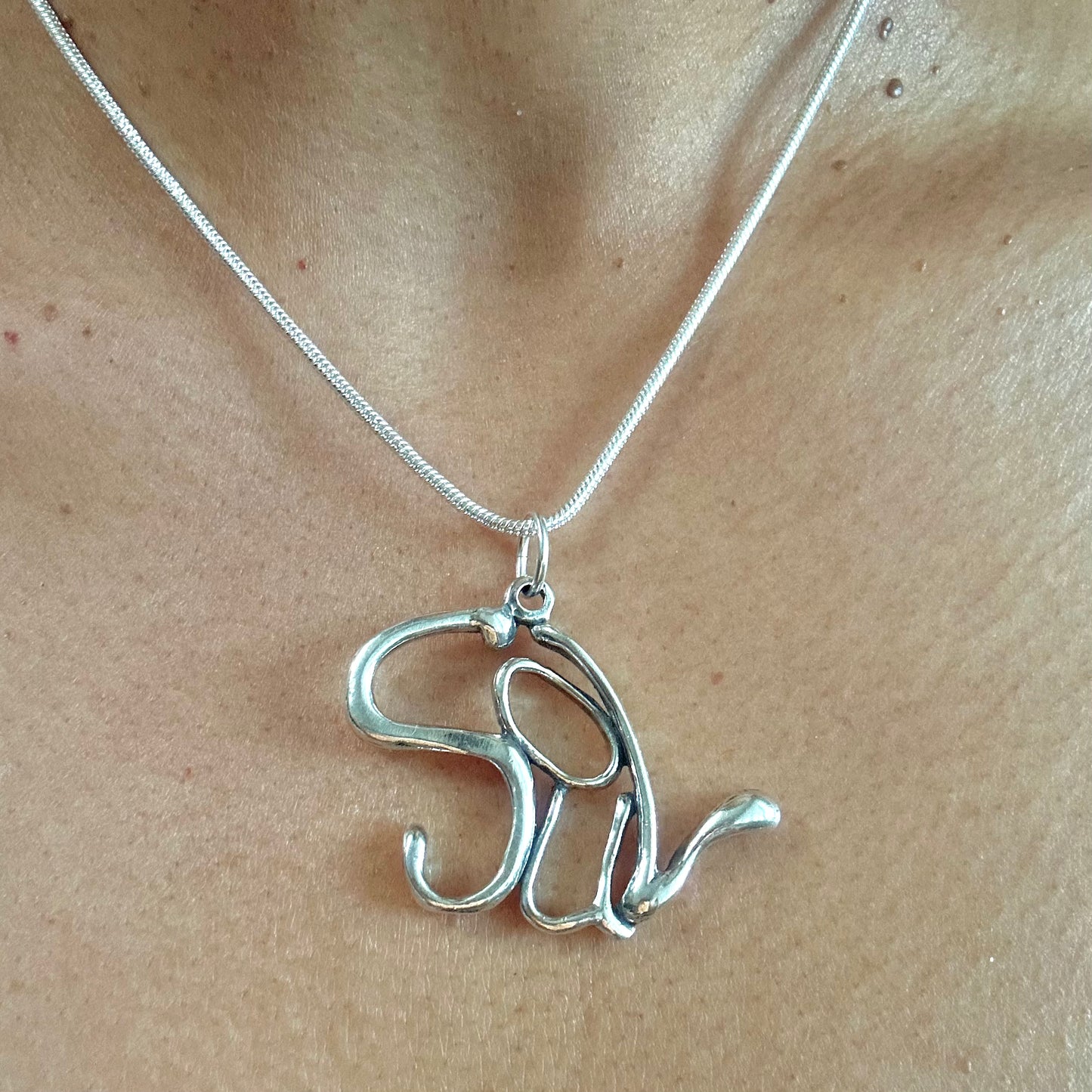 Soul- Sterling Silver with Leather Necklace