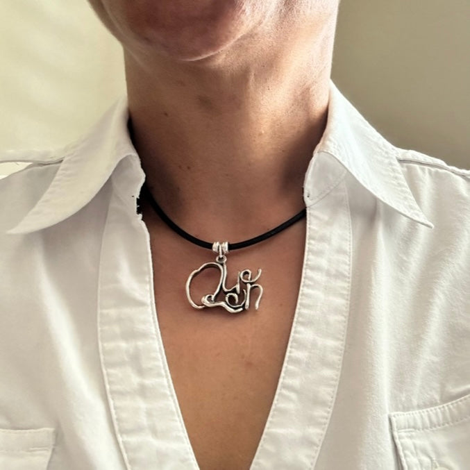 Queen - Sterling Silver with Leather Necklace