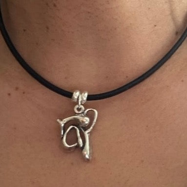 Word Art Jewelry - Rap, Sterling Silver with leather necklace, Stylized Heritage