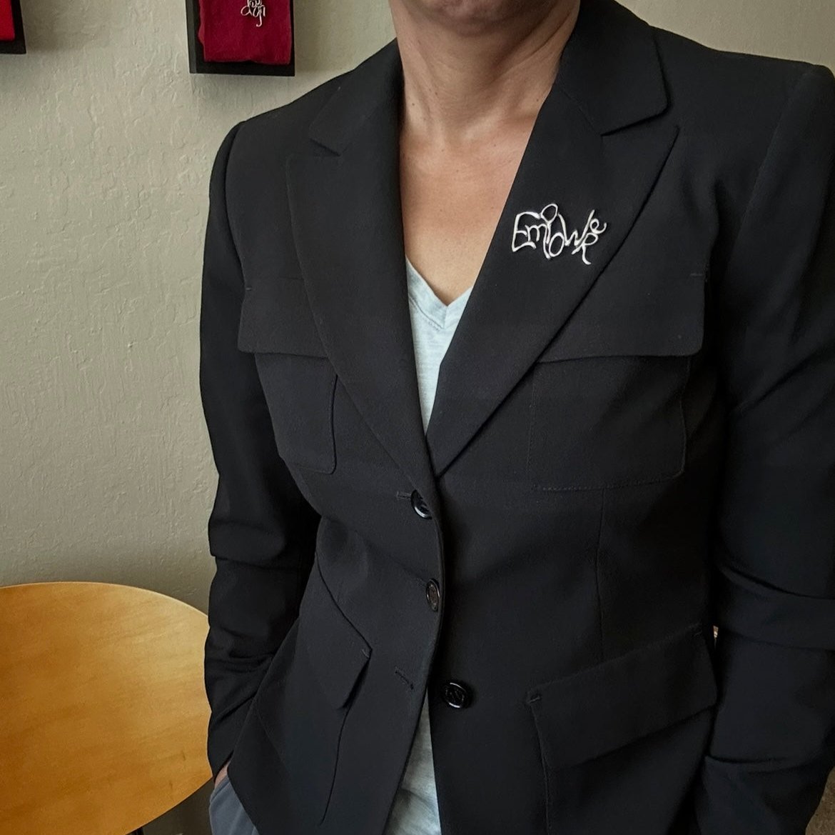 Word Art Jewelry - Empower, Sterling Silver Pin, Stylized Heritage