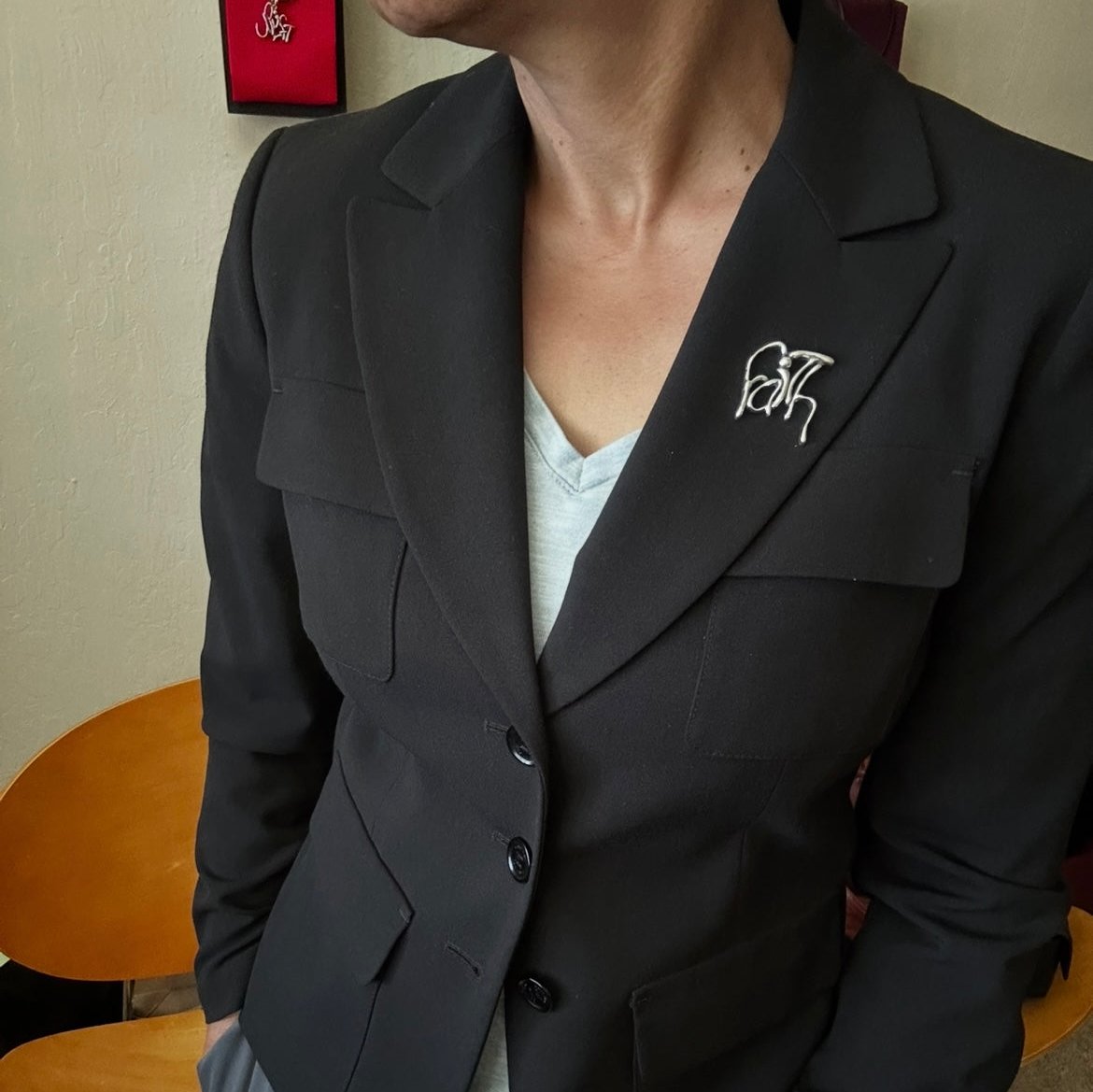 Word Art Jewelry - Faith, Sterling Silver with leather necklace, Stylized Heritage