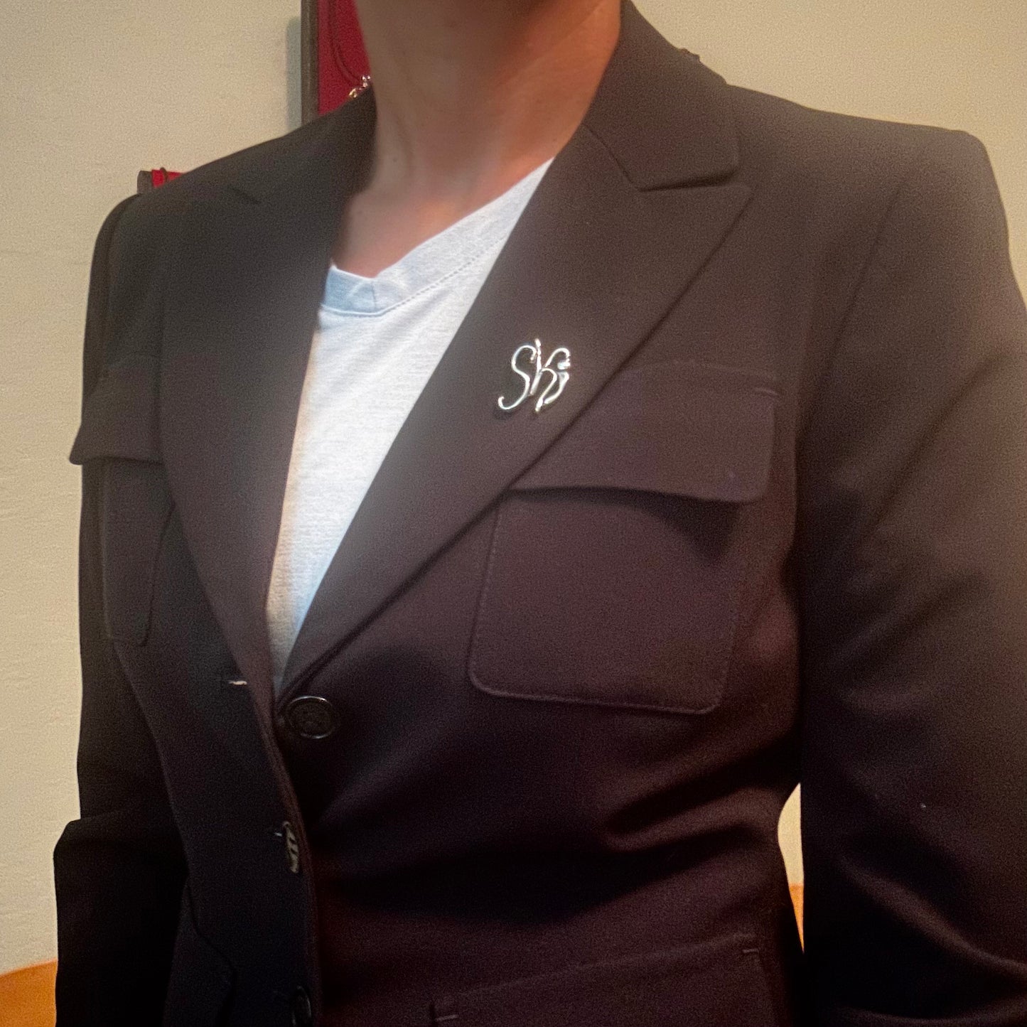 Ski- Sterling Silver with Leather Necklace