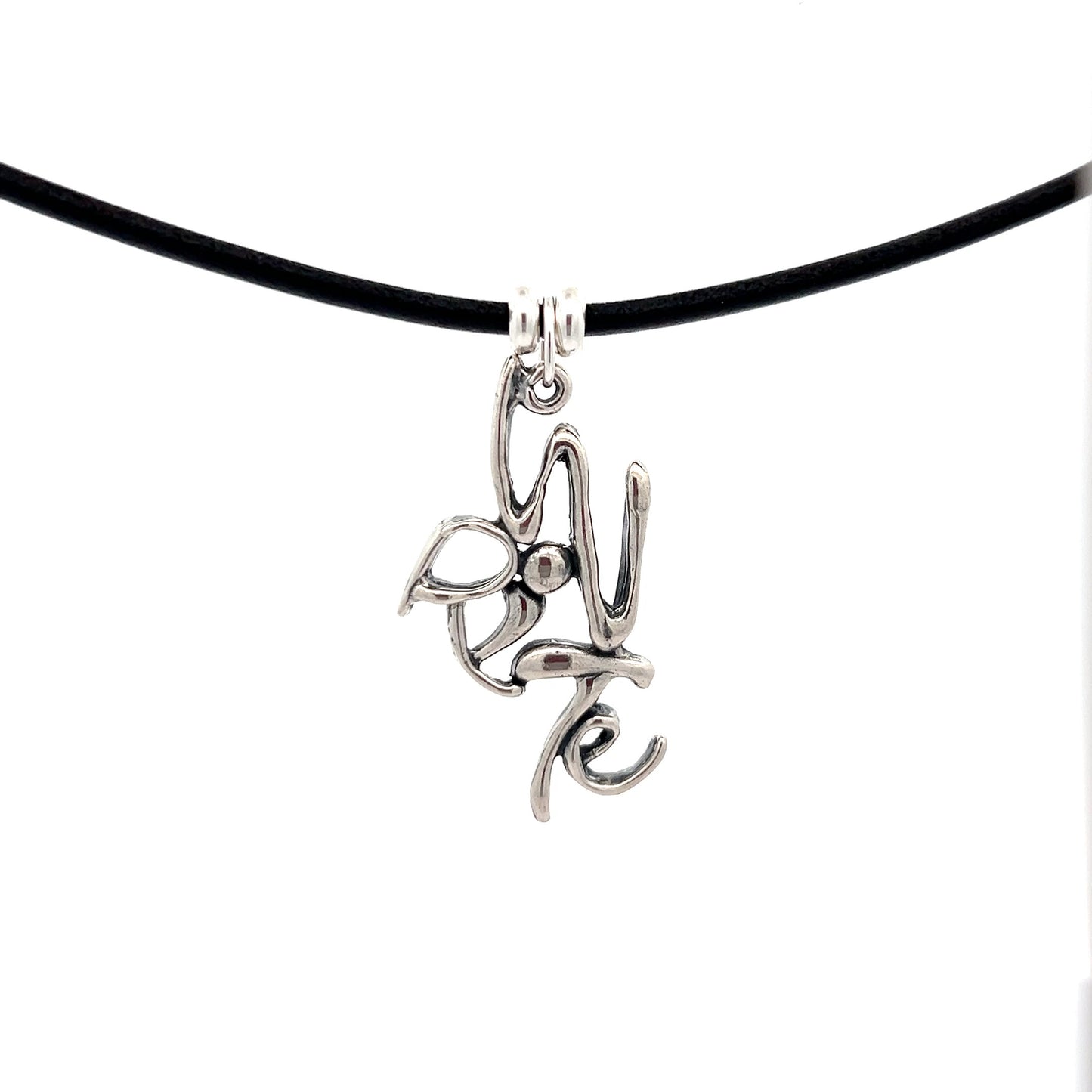 Write - Sterling Silver with Leather Necklace
