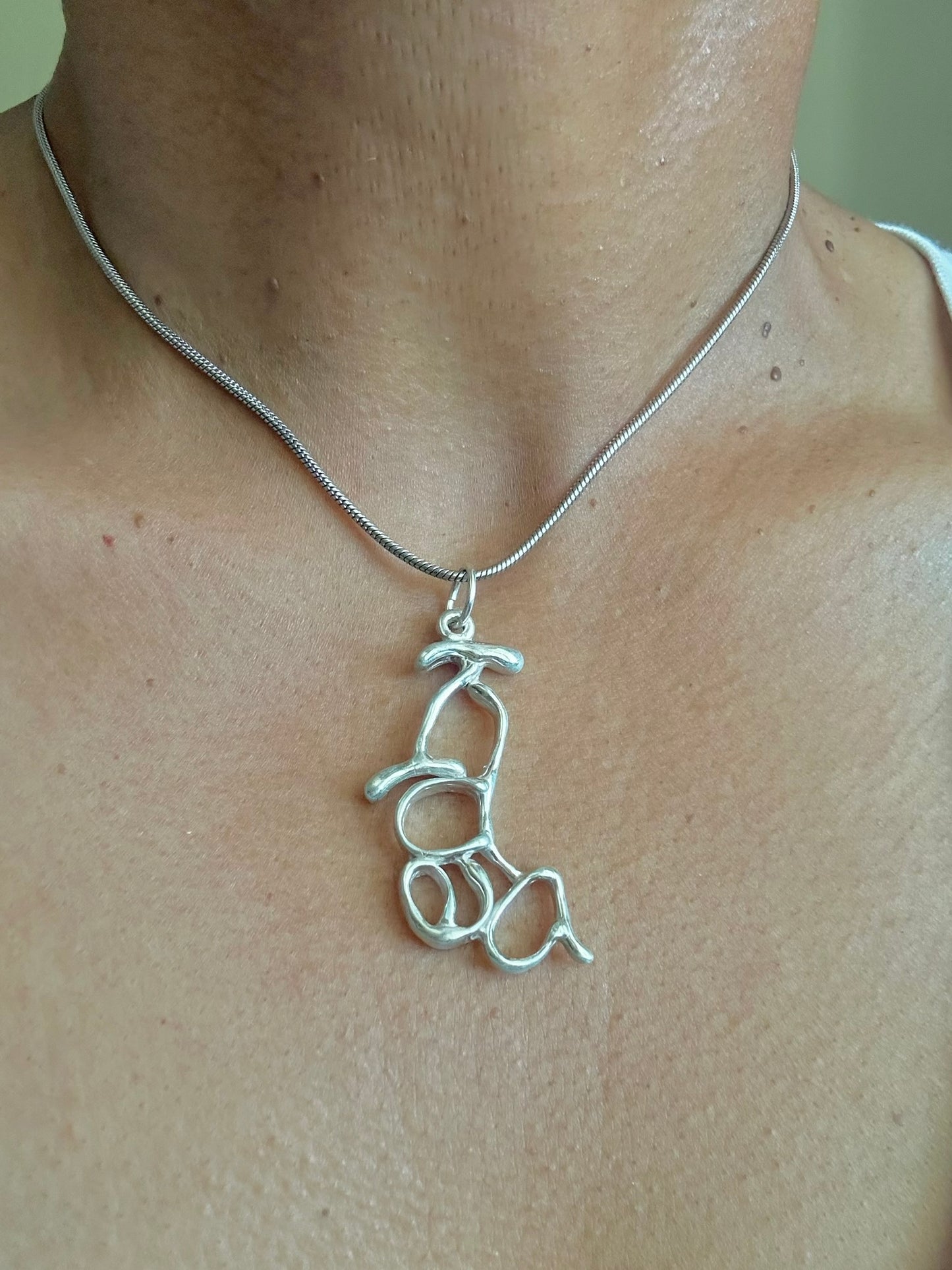 Idea - Sterling Silver with Leather Necklace