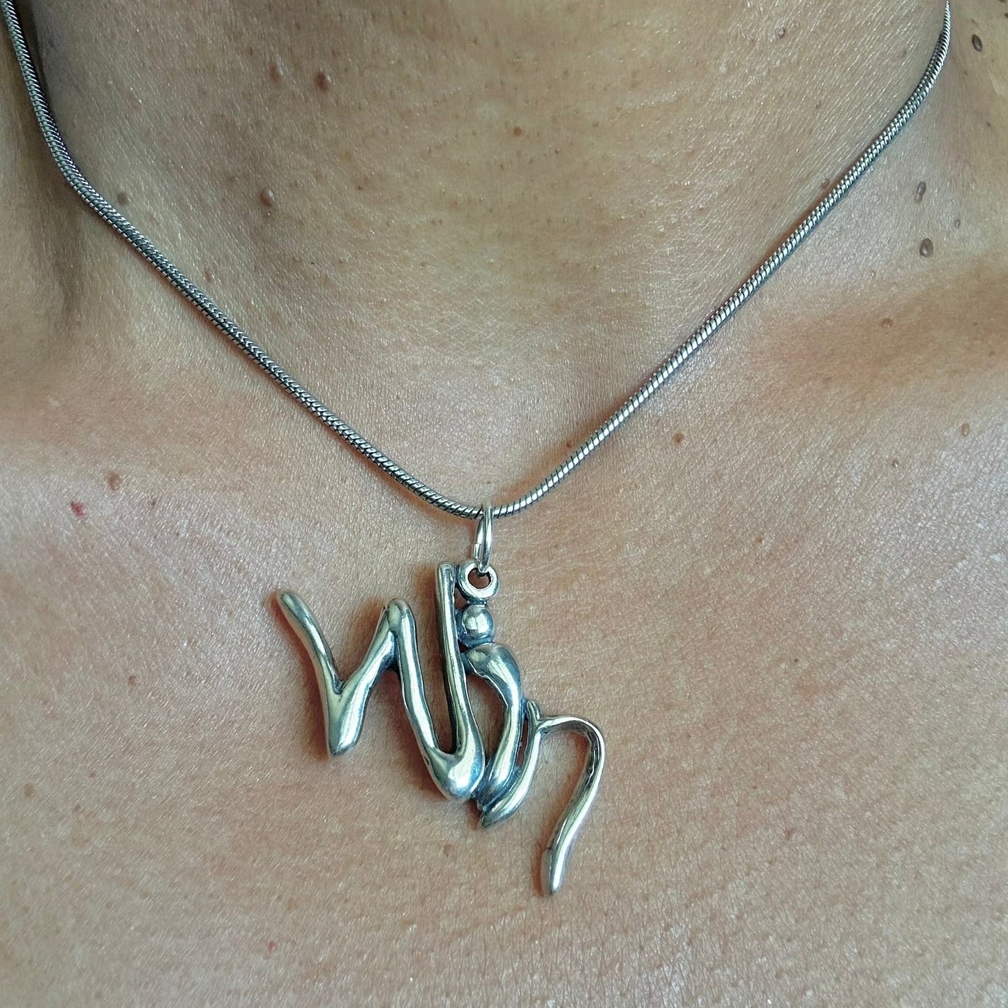 Win - Sterling Silver with Leather Necklace