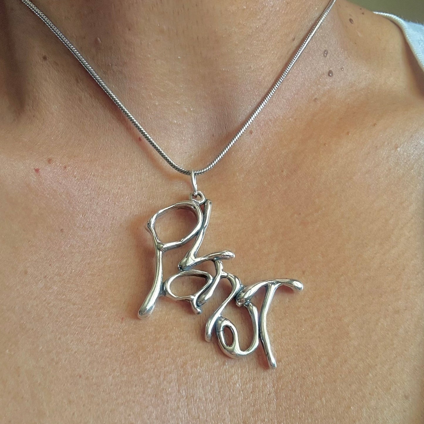 Planet - Sterling Silver with Leather Necklace