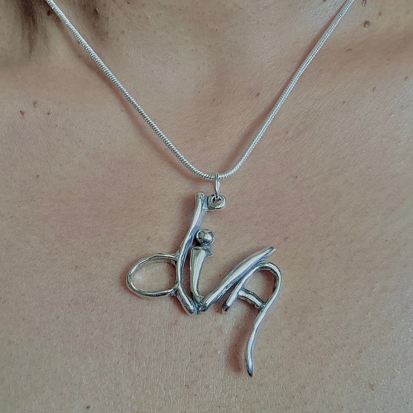 diva - Sterling Silver with Leather Necklace