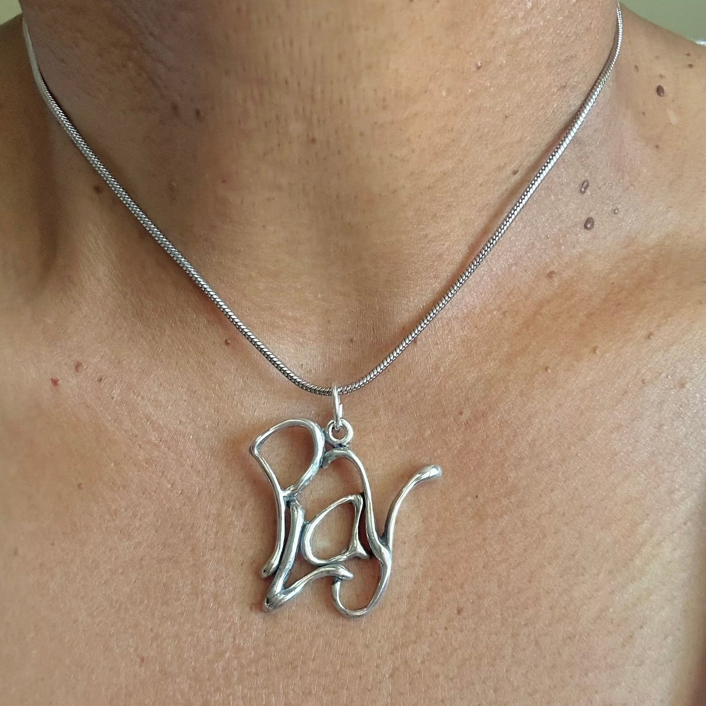 Play - Sterling Silver with Leather Necklace