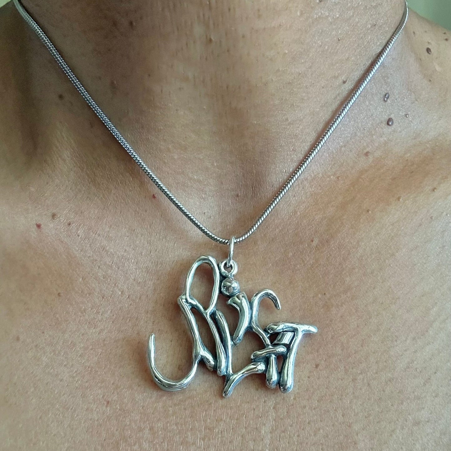 Uplift - Sterling Silver with Leather Necklace