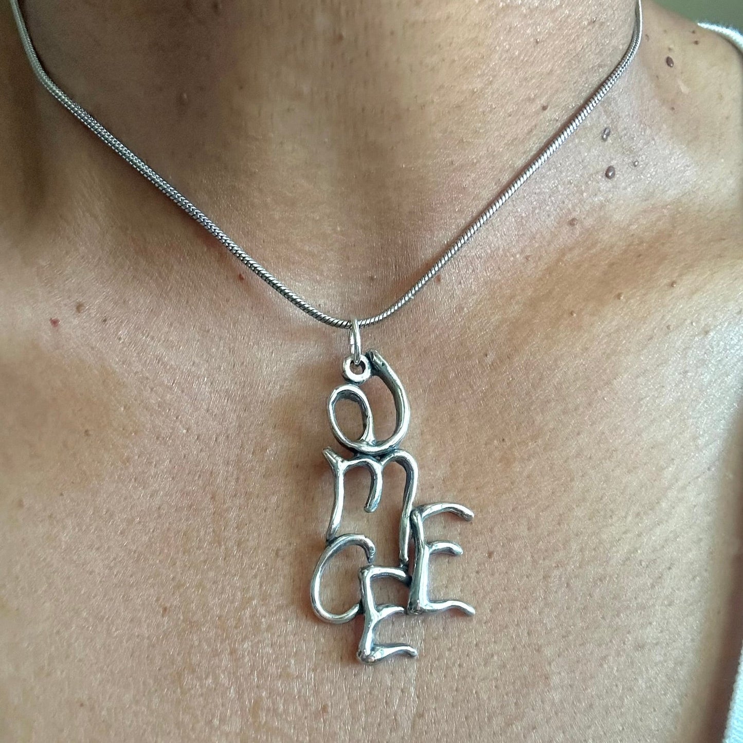 emcee - Sterling Silver with Leather Necklace