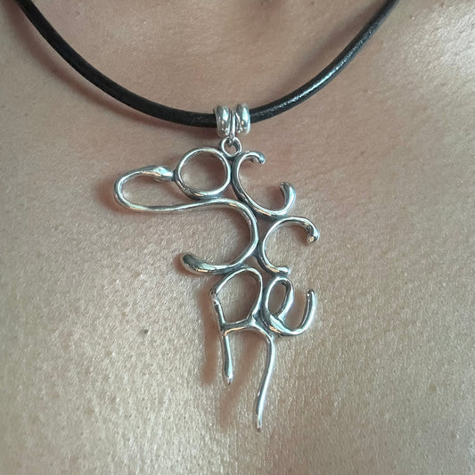 Soccer - Sterling Silver with Leather Necklace