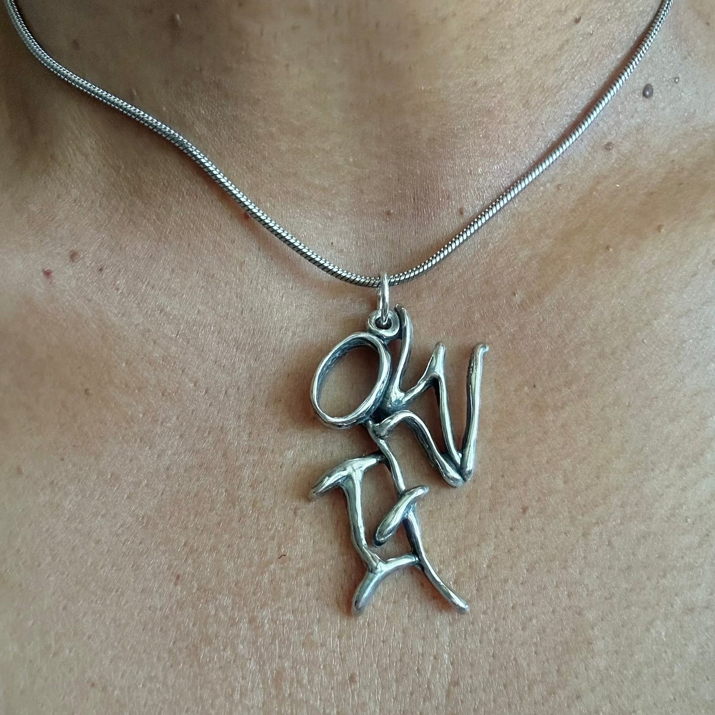 Own It - Sterling Silver with Leather Necklace