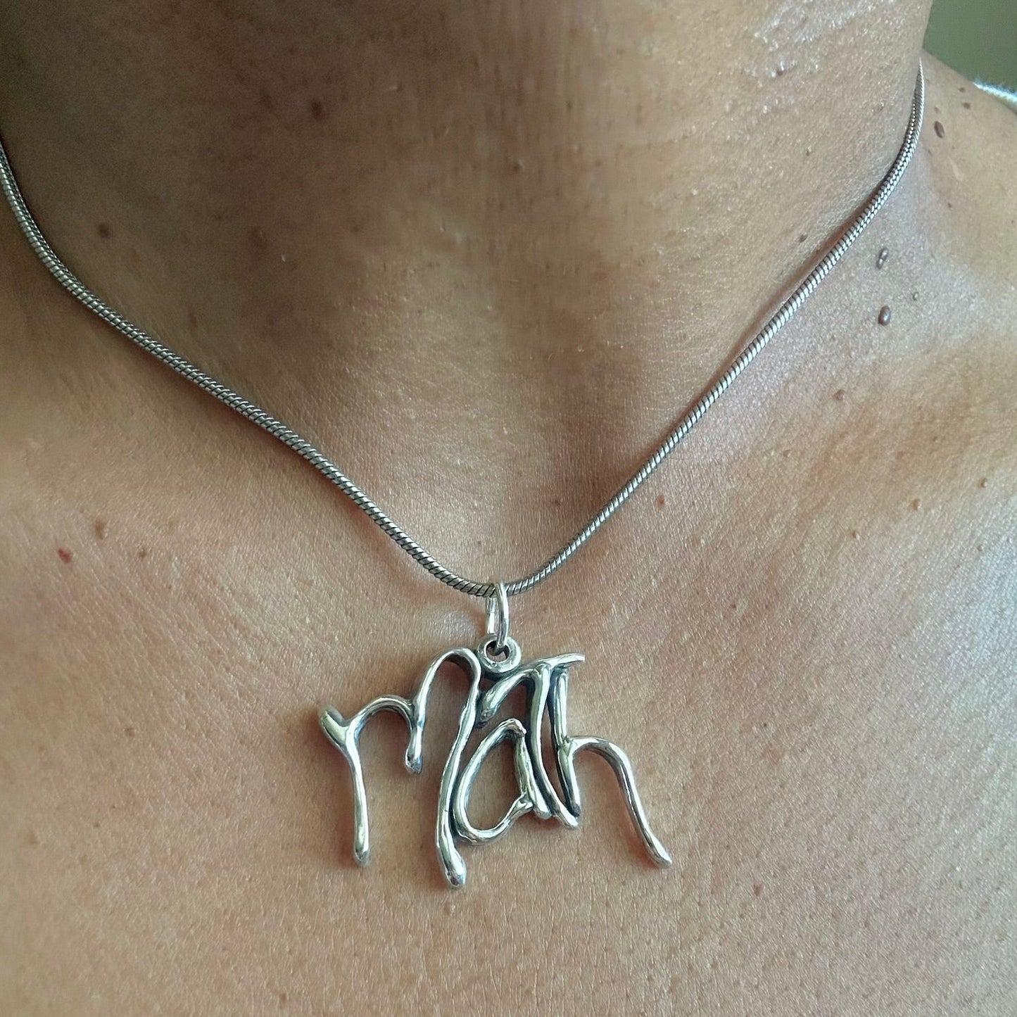 Math - Sterling Silver with Leather Necklace