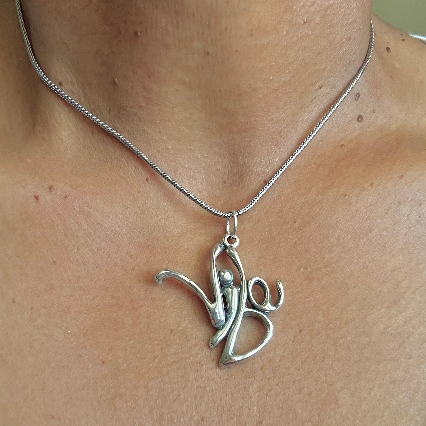 Vibe - Sterling Silver with Leather Necklace