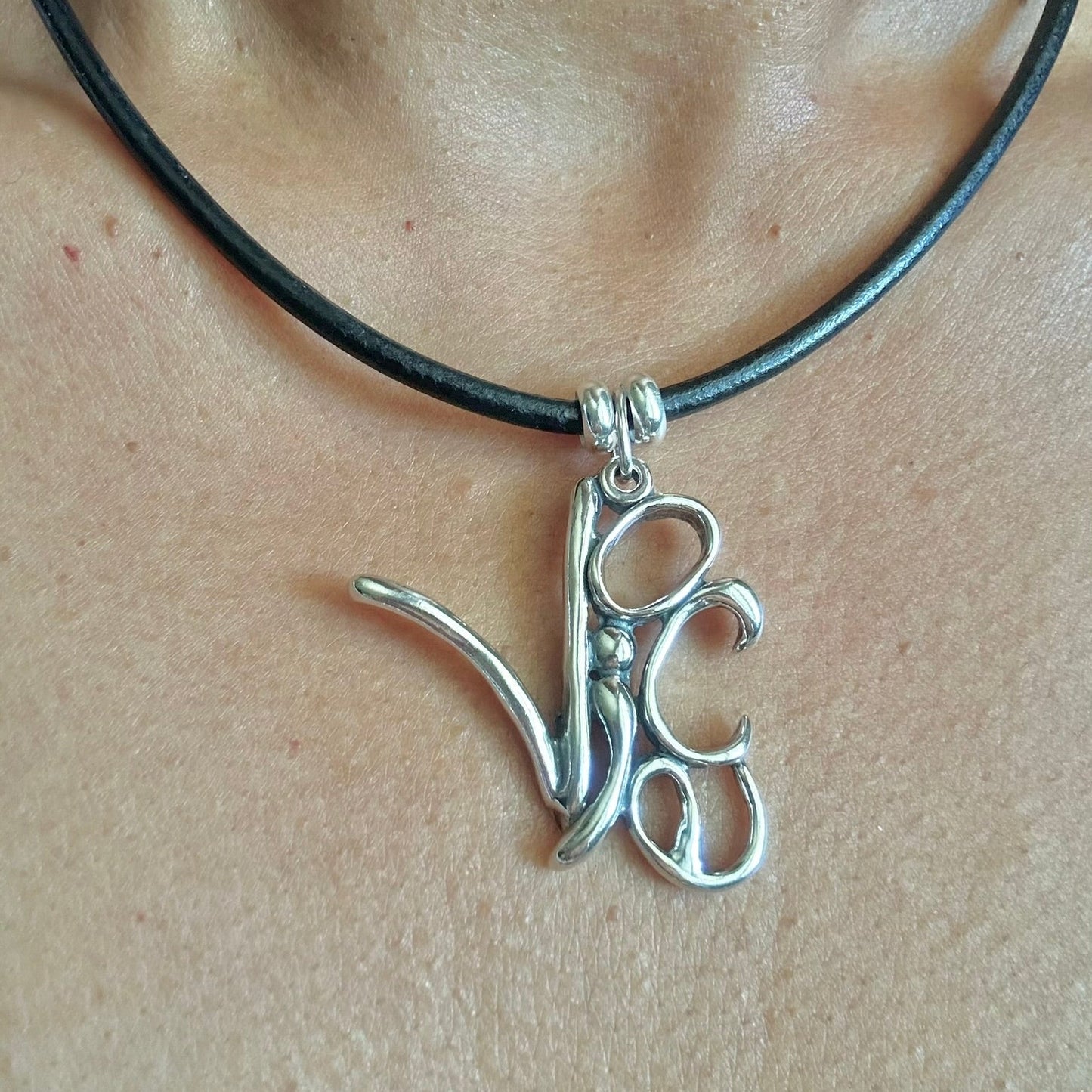 Voice - Sterling Silver with Leather Necklace