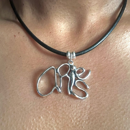 Aries - Sterling Silver with Leather Necklace
