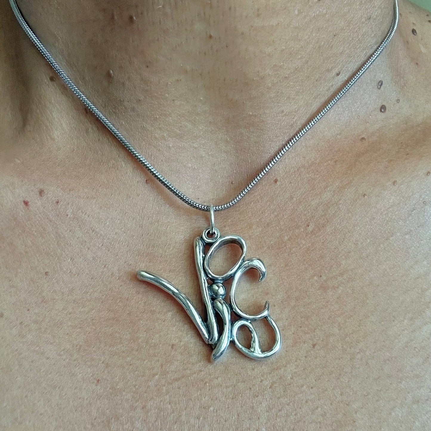 Voice - Sterling Silver with Leather Necklace