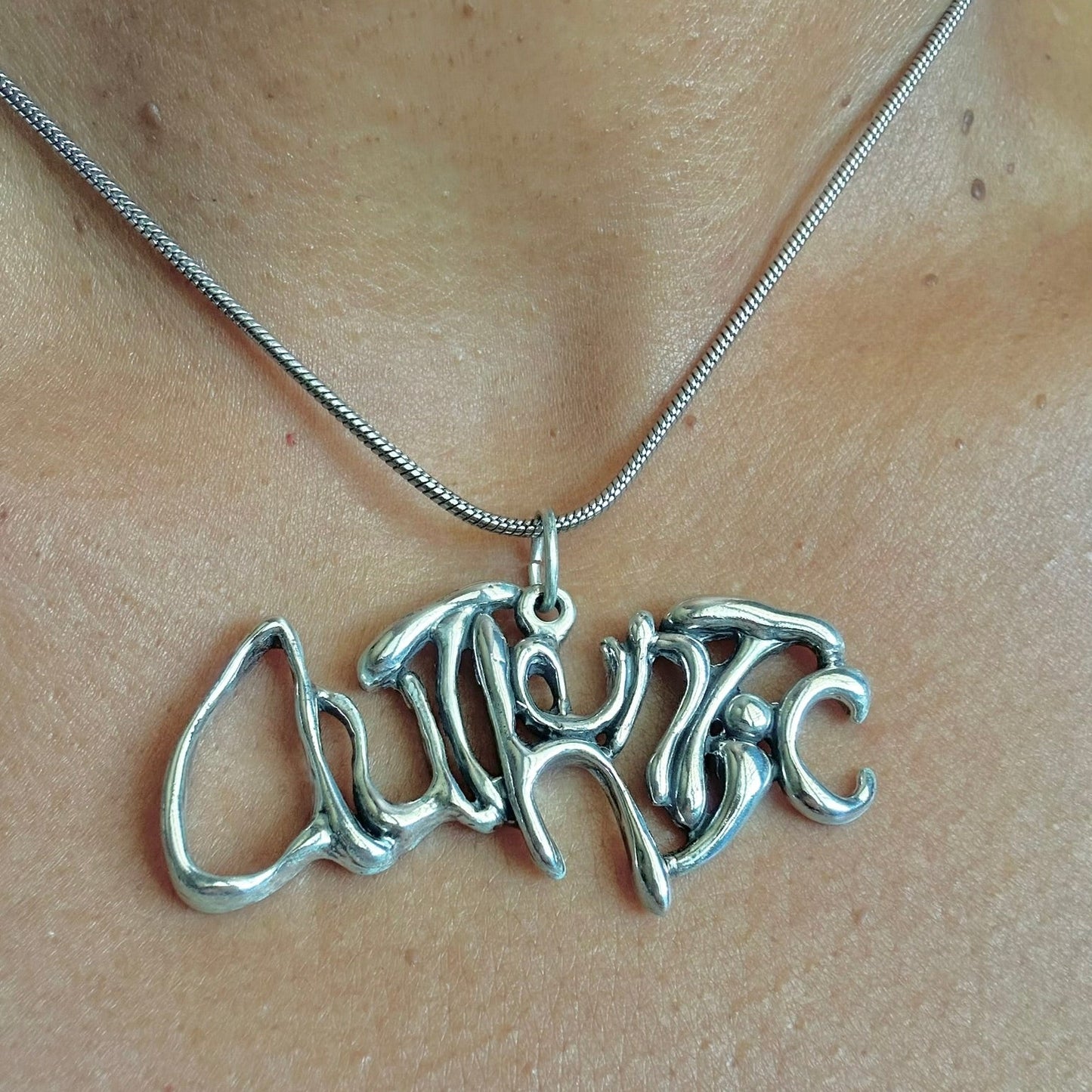 Authentic - Sterling Silver with Leather Necklace