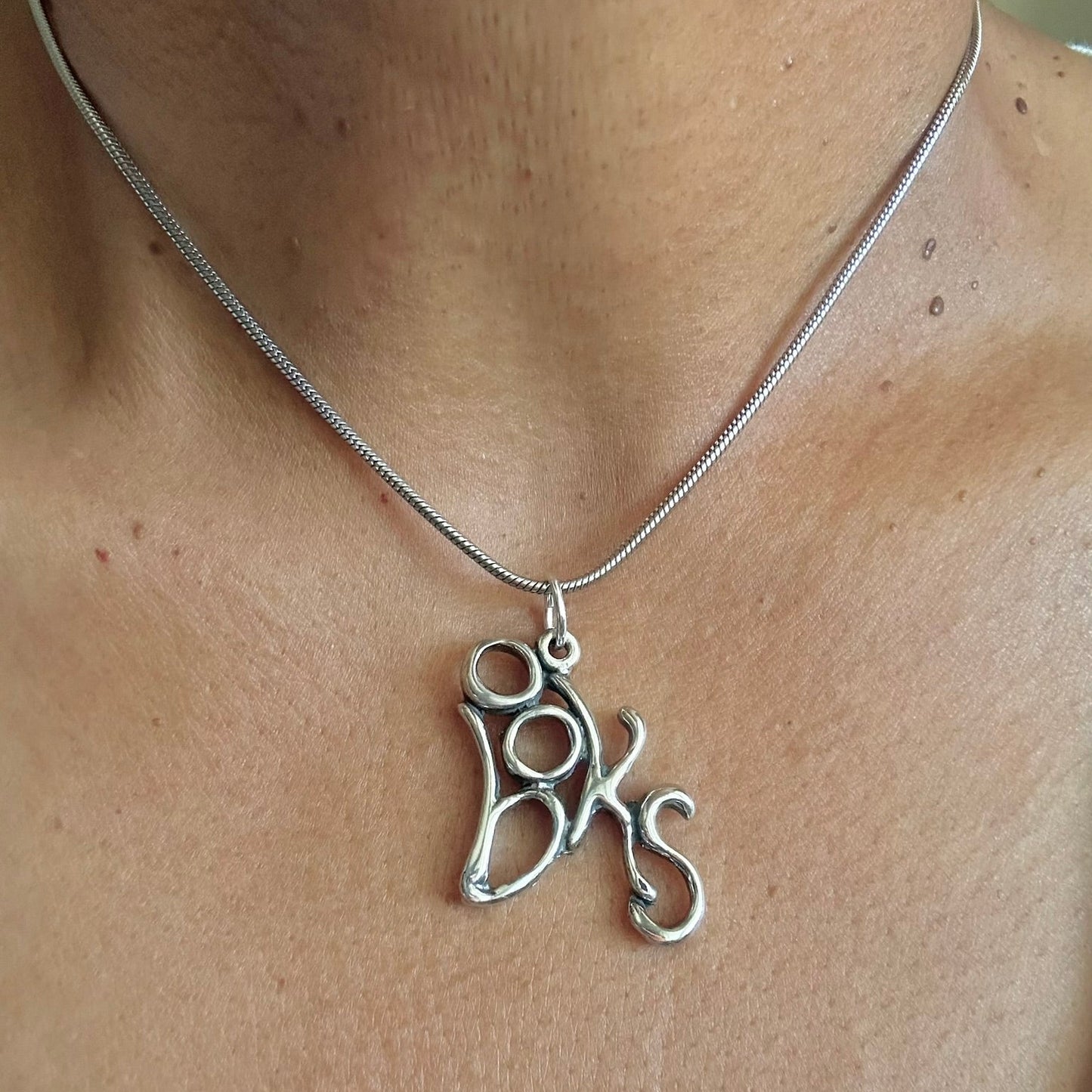 books - Sterling Silver with Leather Necklace