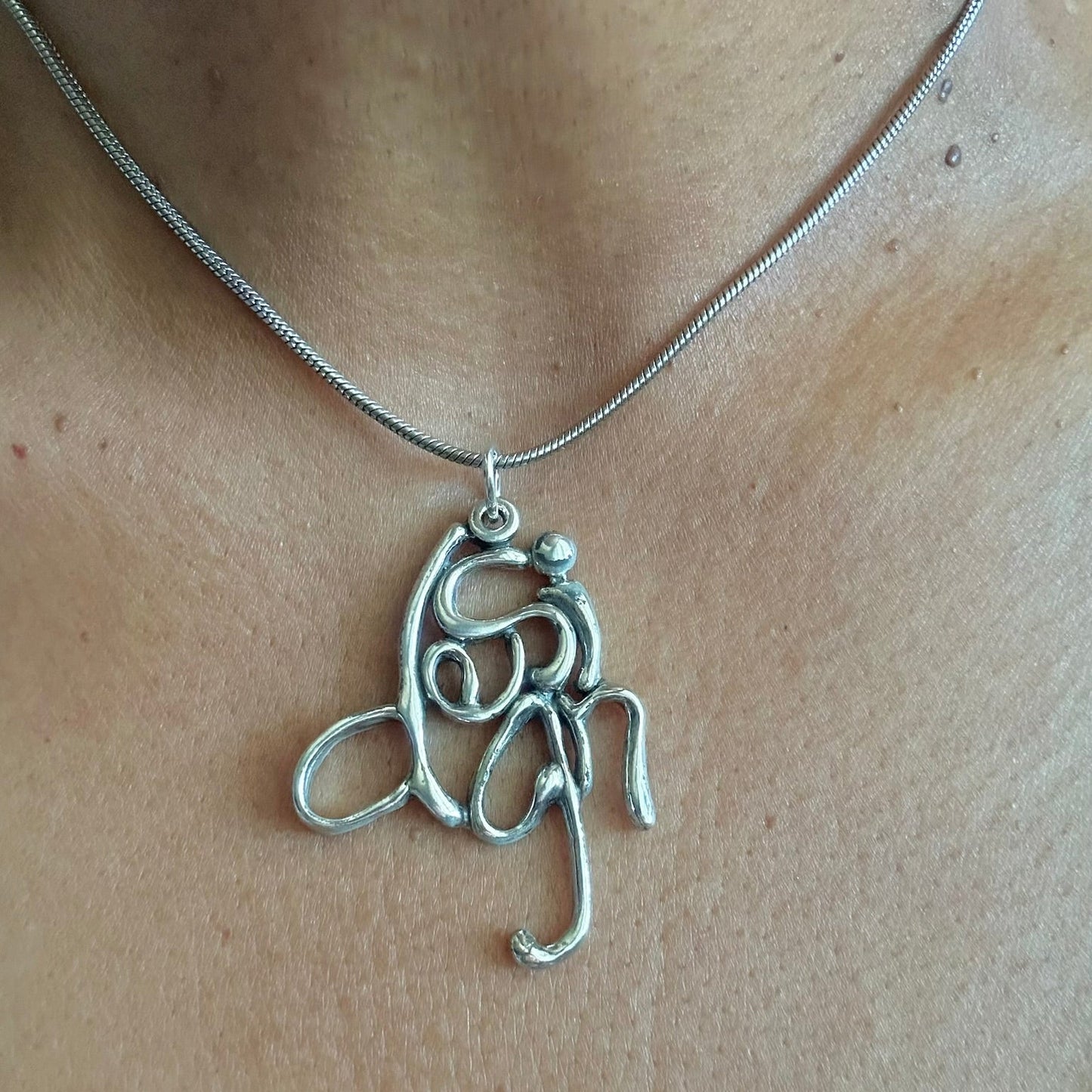 Design - Sterling Silver with Leather Necklace