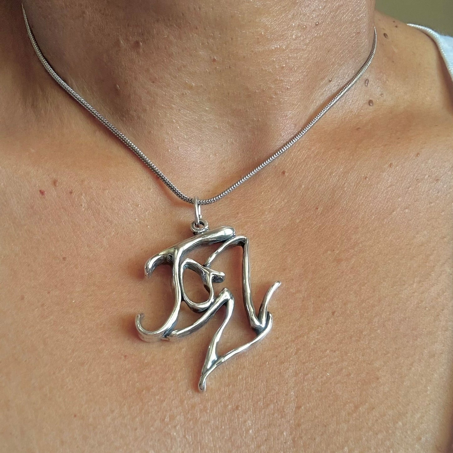 Jazz - Sterling Silver with Leather Necklace
