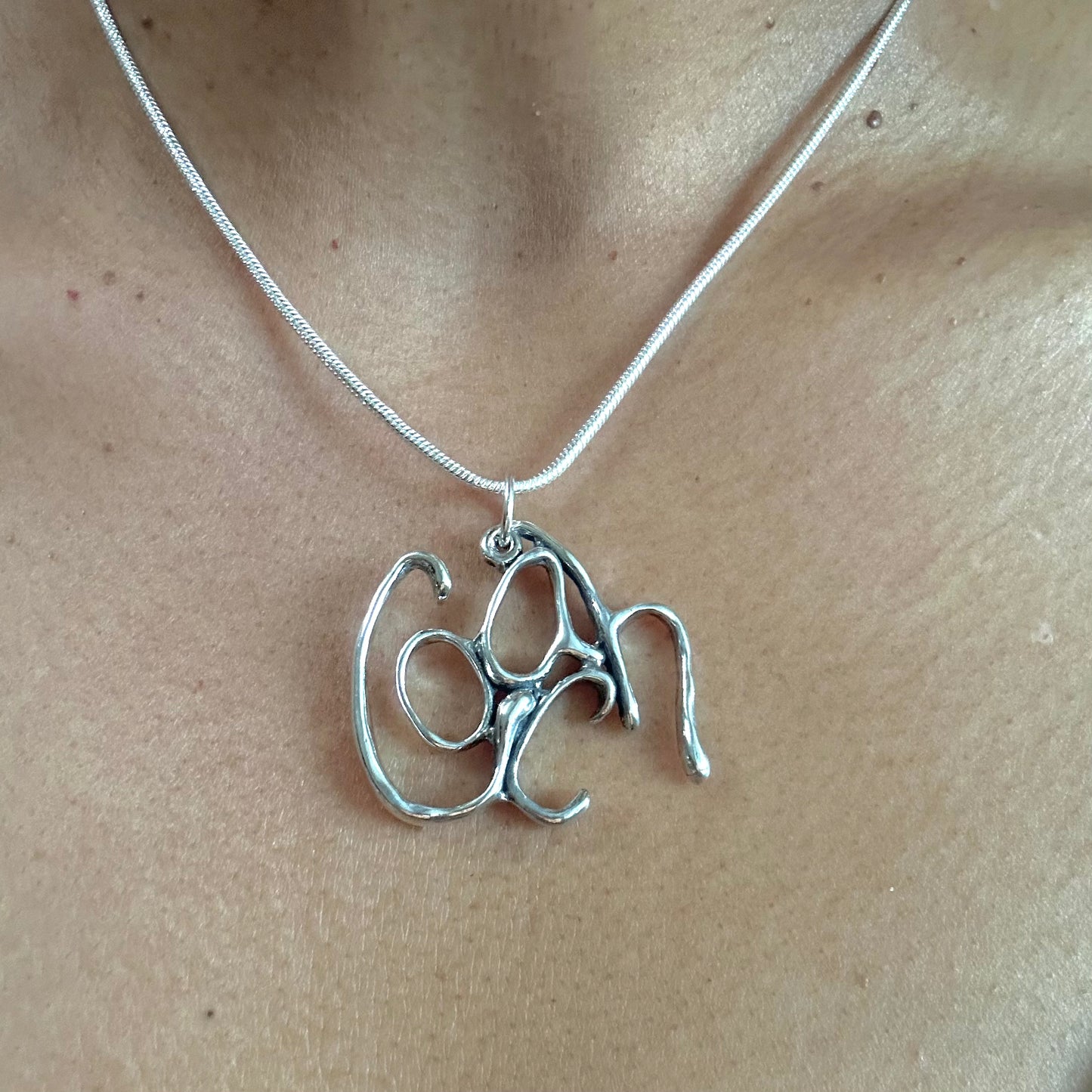 Coach- Sterling Silver with Leather Necklace