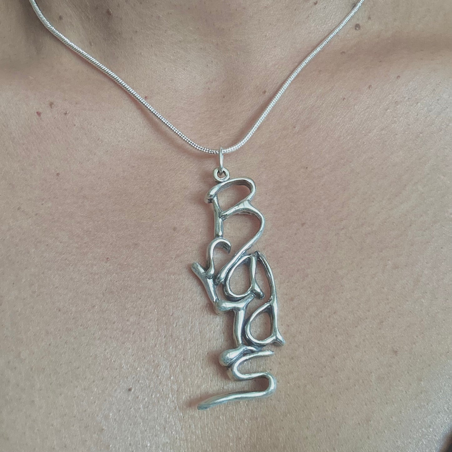 Braids - Sterling Silver with Leather Necklace
