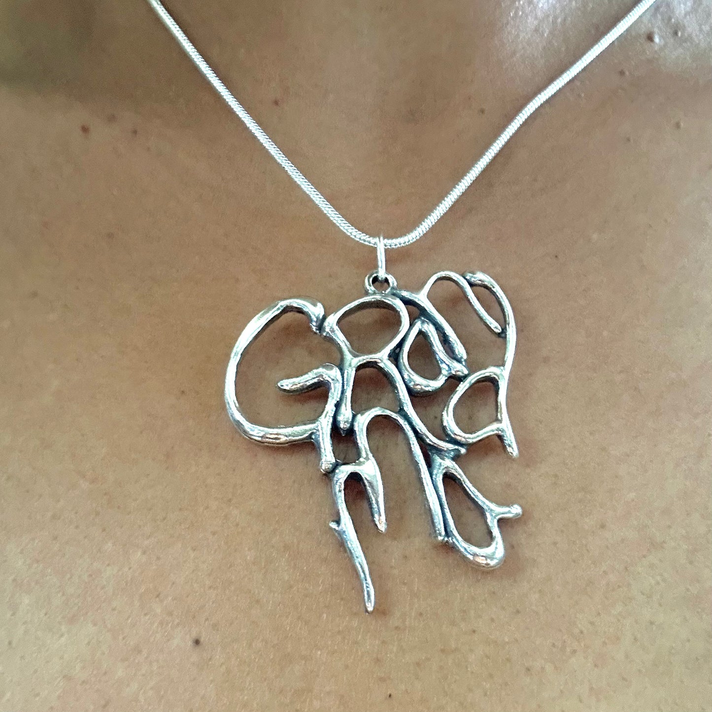 GRANDMA - Sterling Silver with Leather Necklace