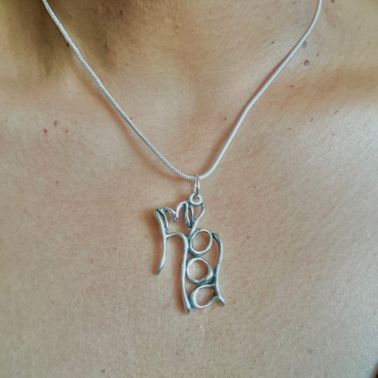 My hood - Sterling Silver with Leather Necklace