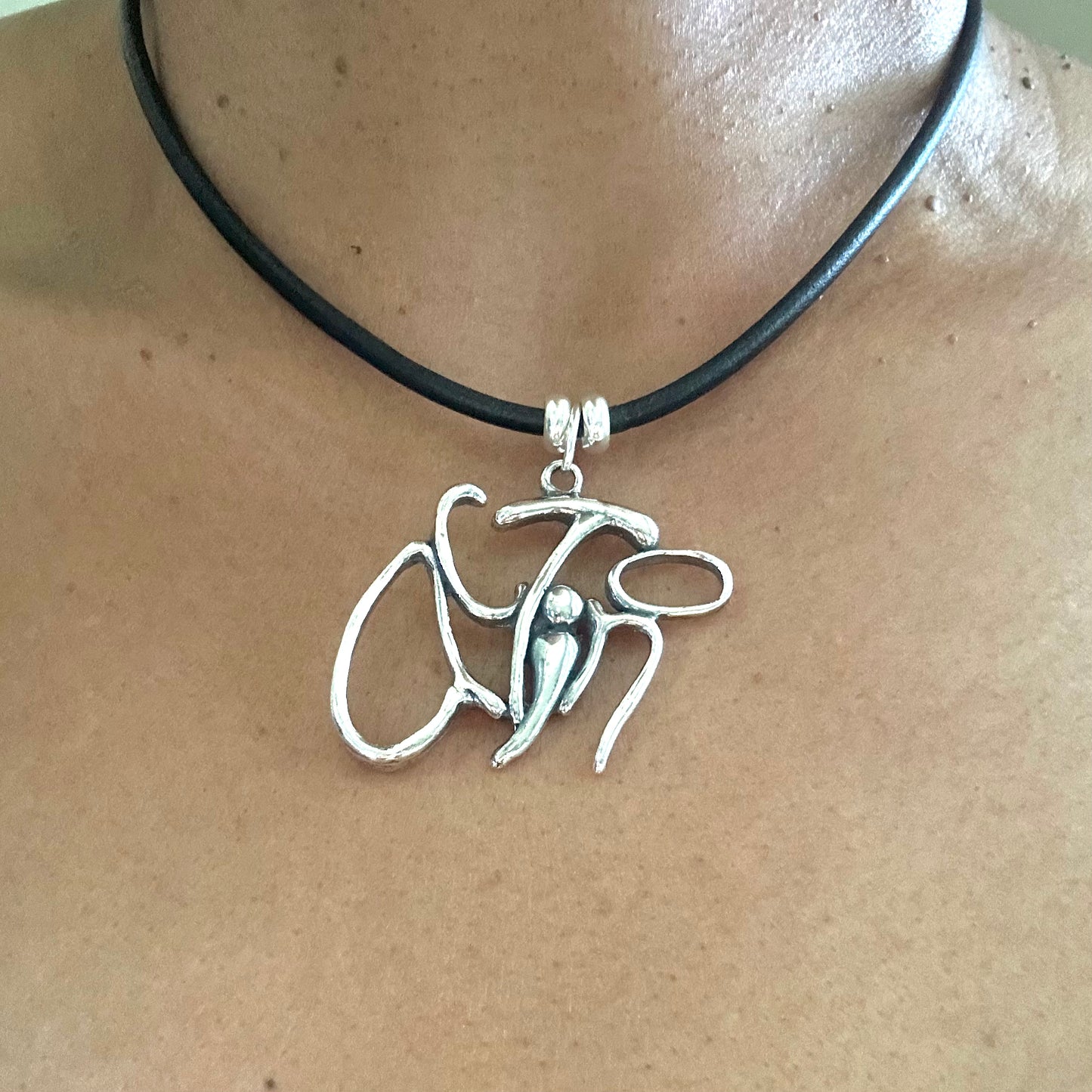 ACTION - Sterling Silver with Leather Necklace