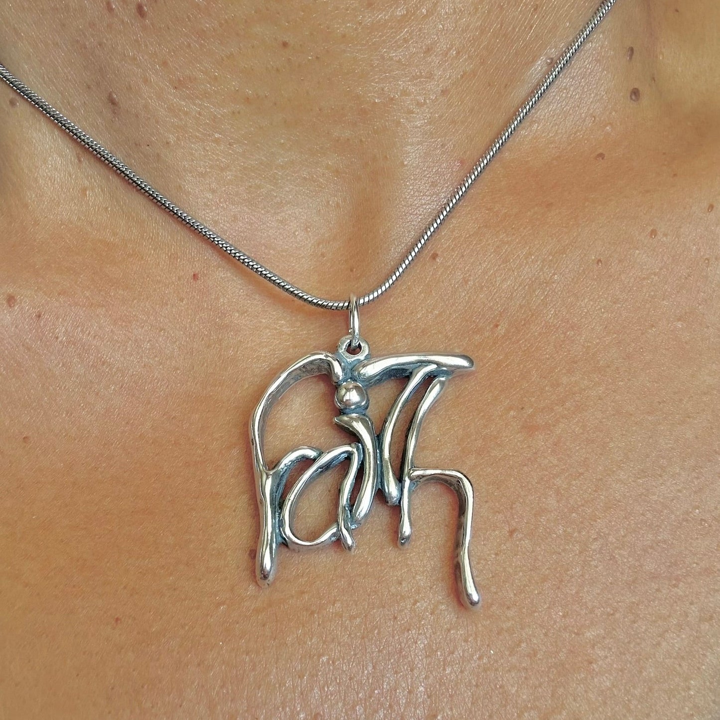 Faith - Sterling Silver with Leather Necklace