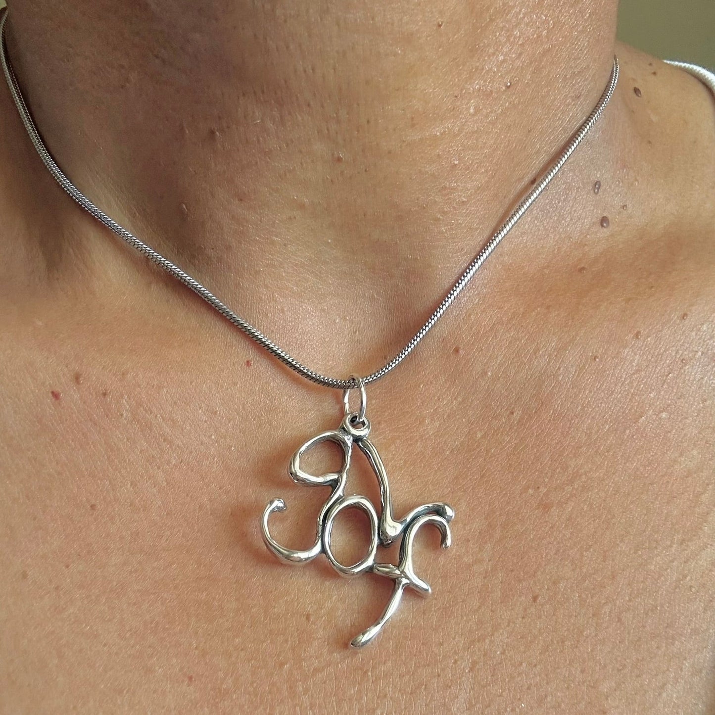 golf- Sterling Silver with Leather Necklace