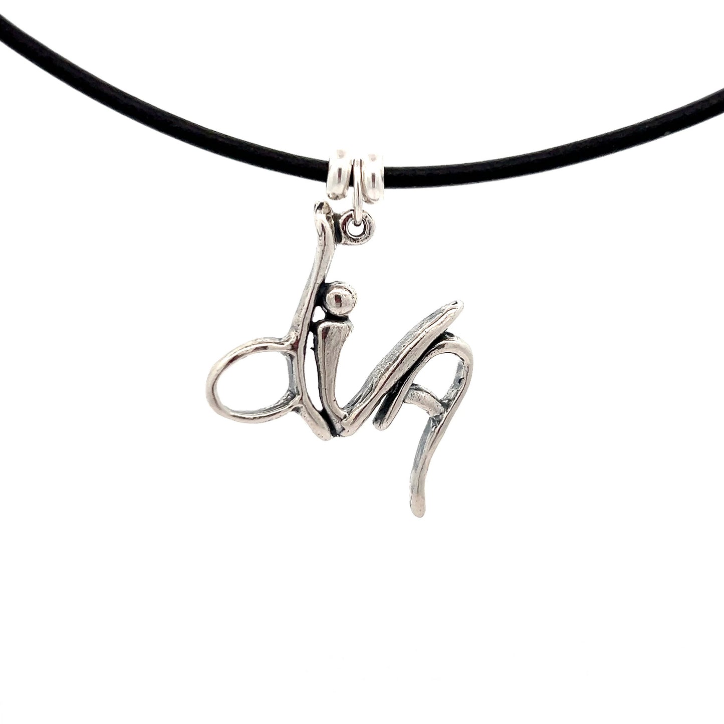 Word Art, Sterling Silver, Leather Necklace