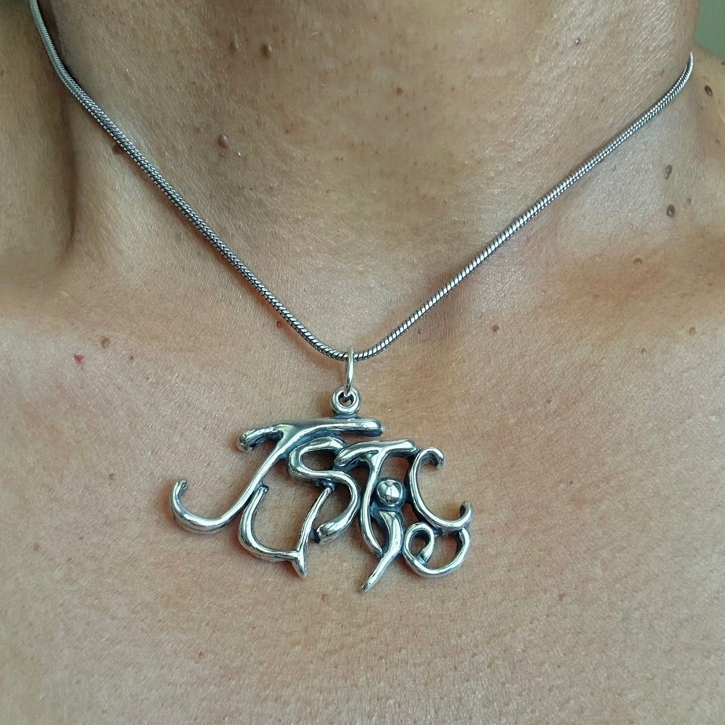 Justice - Sterling Silver with Leather Necklace