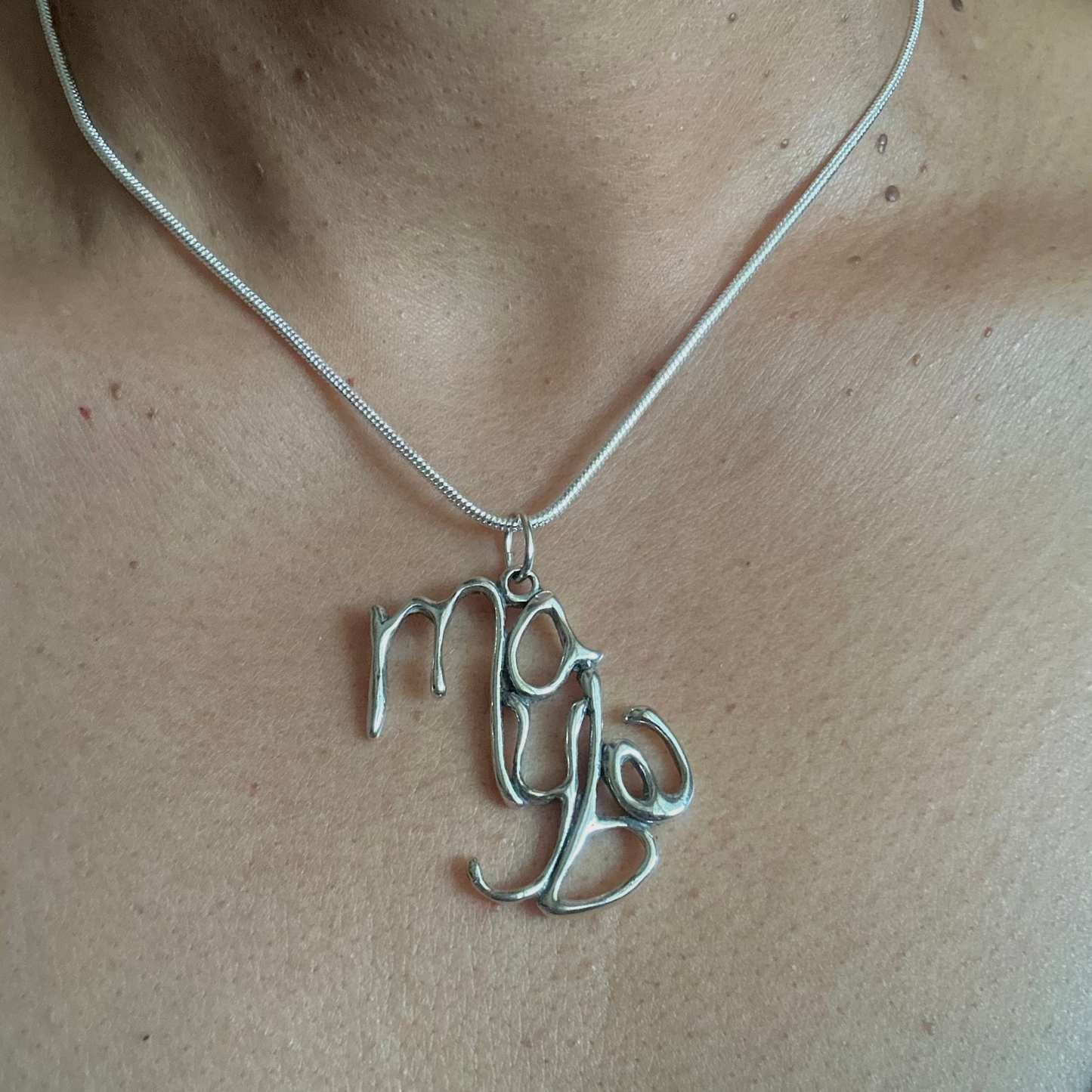 Maybe- Sterling Silver with Leather Cord Necklace