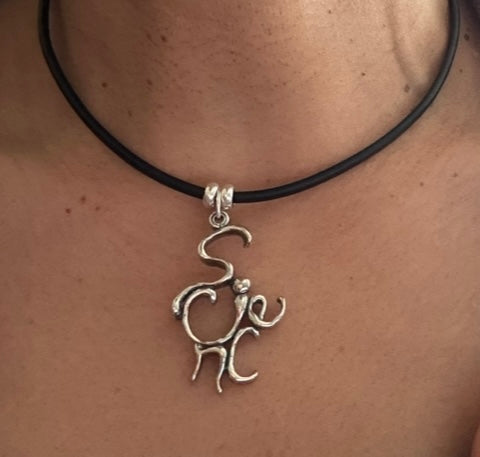 Science - Sterling Silver with Leather Necklace