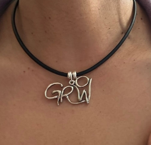 Word Art Jewelry, Grow, Necklace, Stylized Heritage