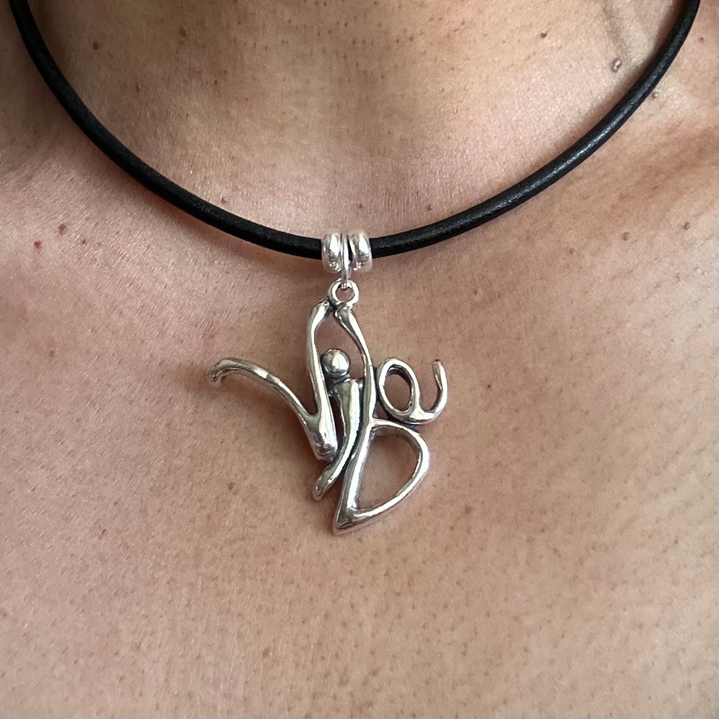 Vibe - Sterling Silver with Leather Necklace