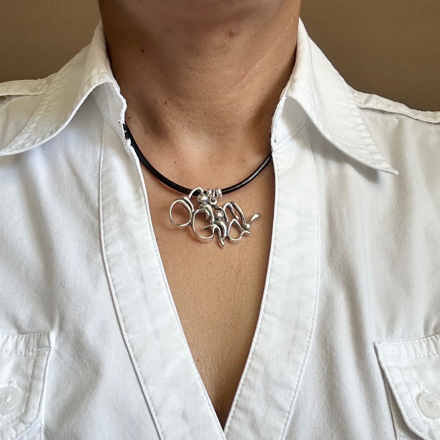 Original - Sterling Silver with Leather Necklace