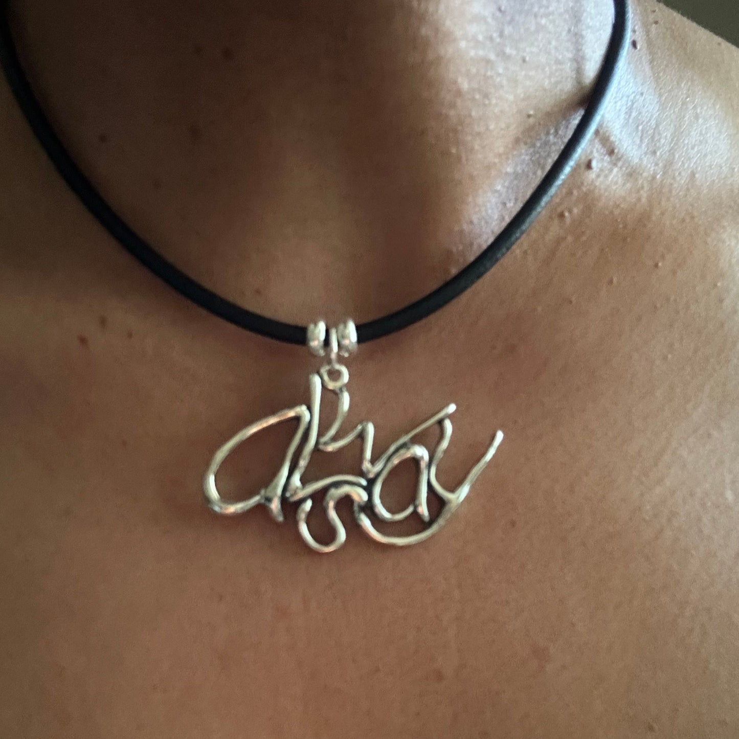 Always - Sterling Silver with Leather Necklace