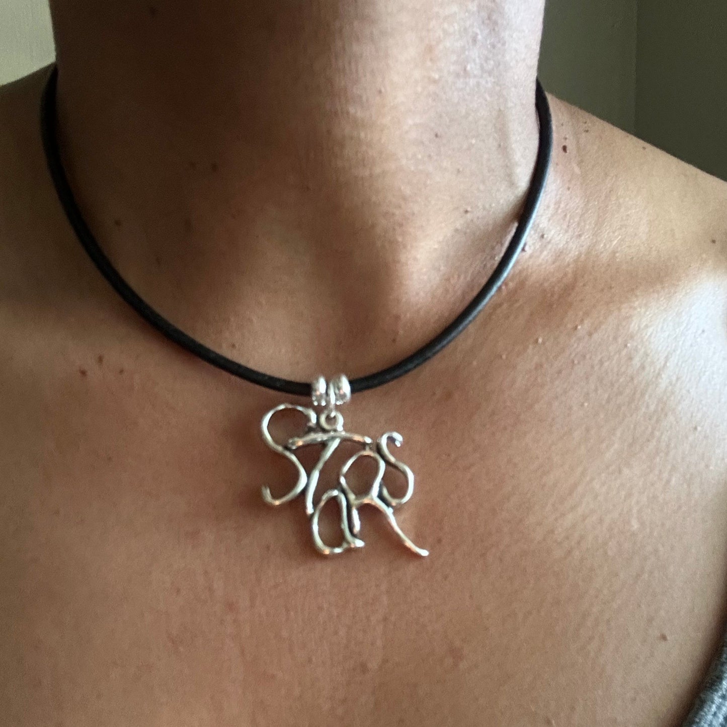 Stars - Sterling Silver with Leather Necklace