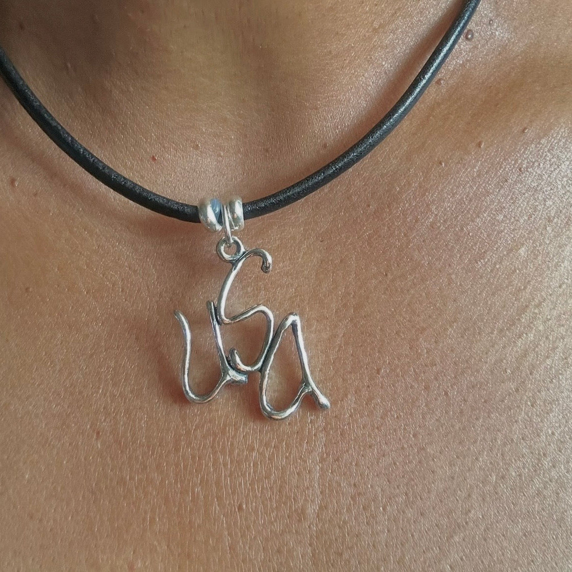 USA, Word Art Jewelry, Stylized Heritage , Sterling Silver Pendant, America