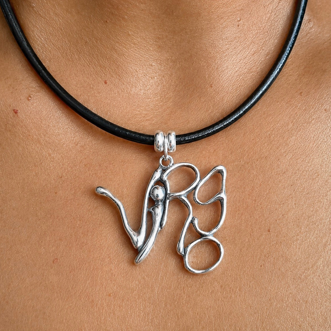 Virgo - Sterling Silver with Leather Necklace