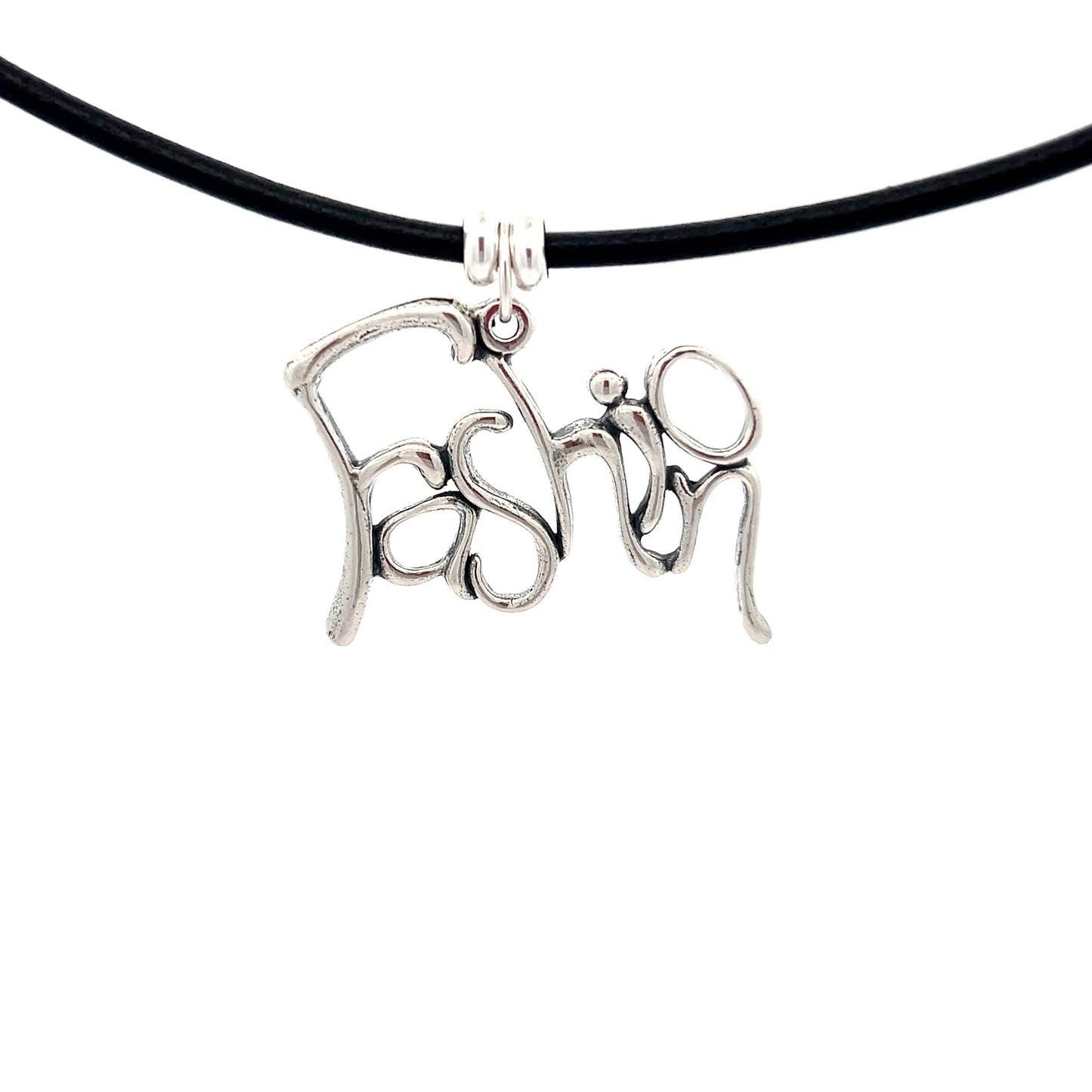 Fashion - Sterling Silver with Leather Necklace